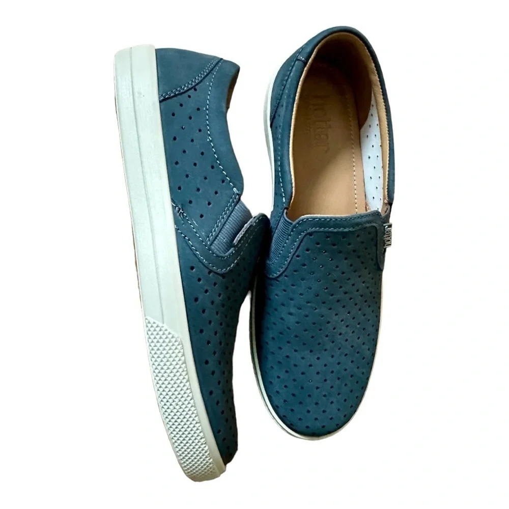 Hotter Daisy Women's Slip-on Shoe Leather Blue Size 6
